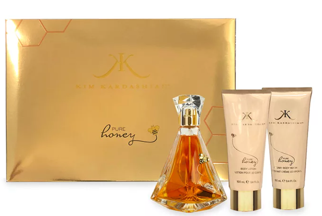 KIM KARDASHIAN PURE HONEY Eau De Parfum Spray 3.4oz/Body Lotion + Body Wash 3.4oz