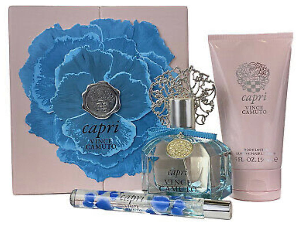 VINCE CAMUTO CAPRI Eau De Parfum Spray 3.4oz & 0.33oz/Body Lotion 5oz
