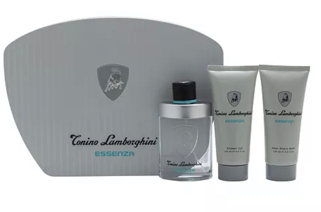 LAMBORGHINI ESSENZA Eau De Toilette Spray 4.2oz/ Shower Gel + After Shave Balm  5.0oz