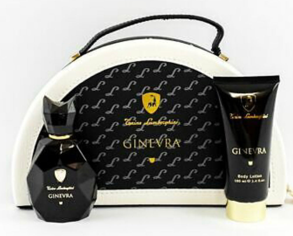 TONINO LAMBORGHINI GINEVRA BLACK PANTHER Eau De Parfum 1.7oz/Body Lotion 3.4oz/Black Bag