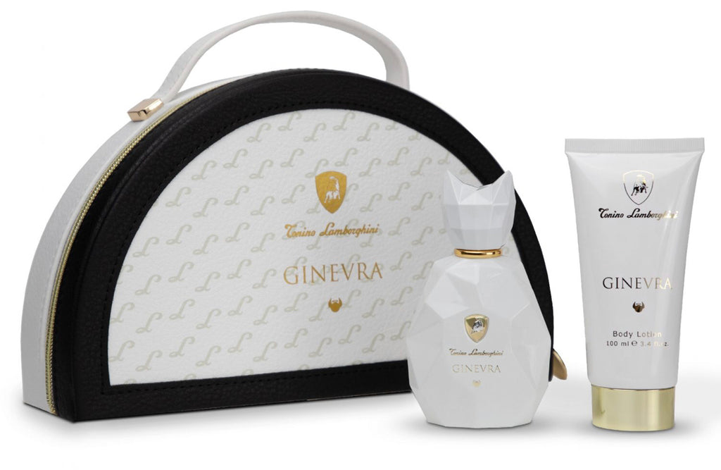 TONINO LAMBORGHINI GINEVRA WHITE ANGEL Eau De Parfum 1.7oz/Body Lotion 3.4oz/White Bag