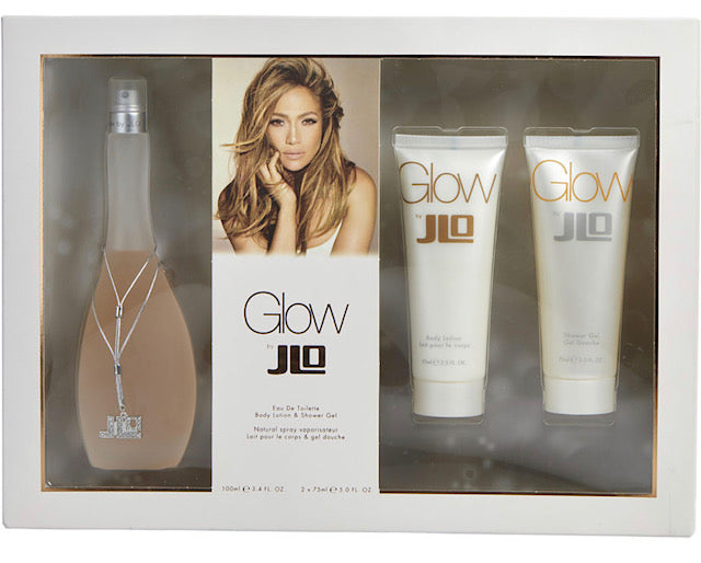 GLOW Eau De Toilette Spray 3.4oz/Body Lotion 2.5oz/Shower Gel 2.5oz