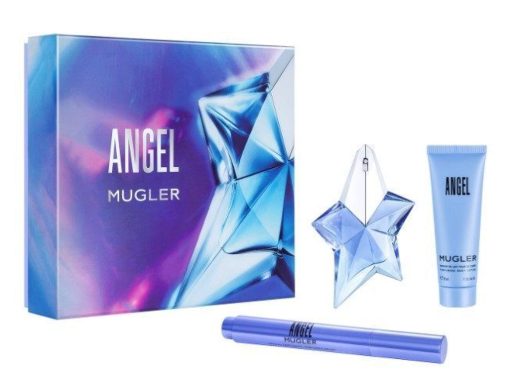 ANGEL Eau De Parfum 0.8oz Refillable Star/Body Lotion 1.7oz/Perfuming Brush 0.2oz