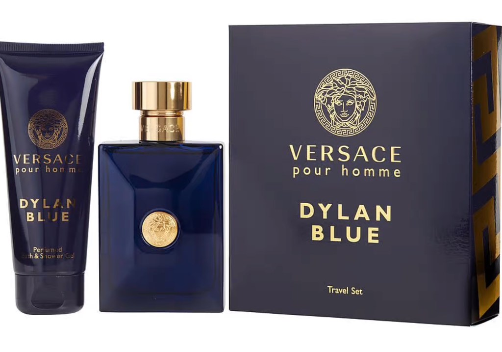 Versace Dylan Blue Eau De Toilette Spray 3.4 oz & Deodorant Stick 2.5 oz &  Eau De Toilette Spray 0.33 oz Mini